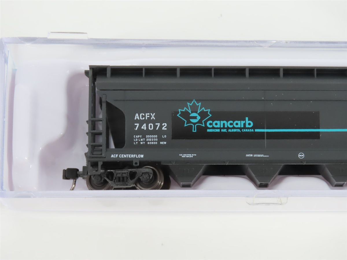 N Scale Atlas Trainman 50006108 ACFX Cancarb 3-Bay Covered Hopper #74072