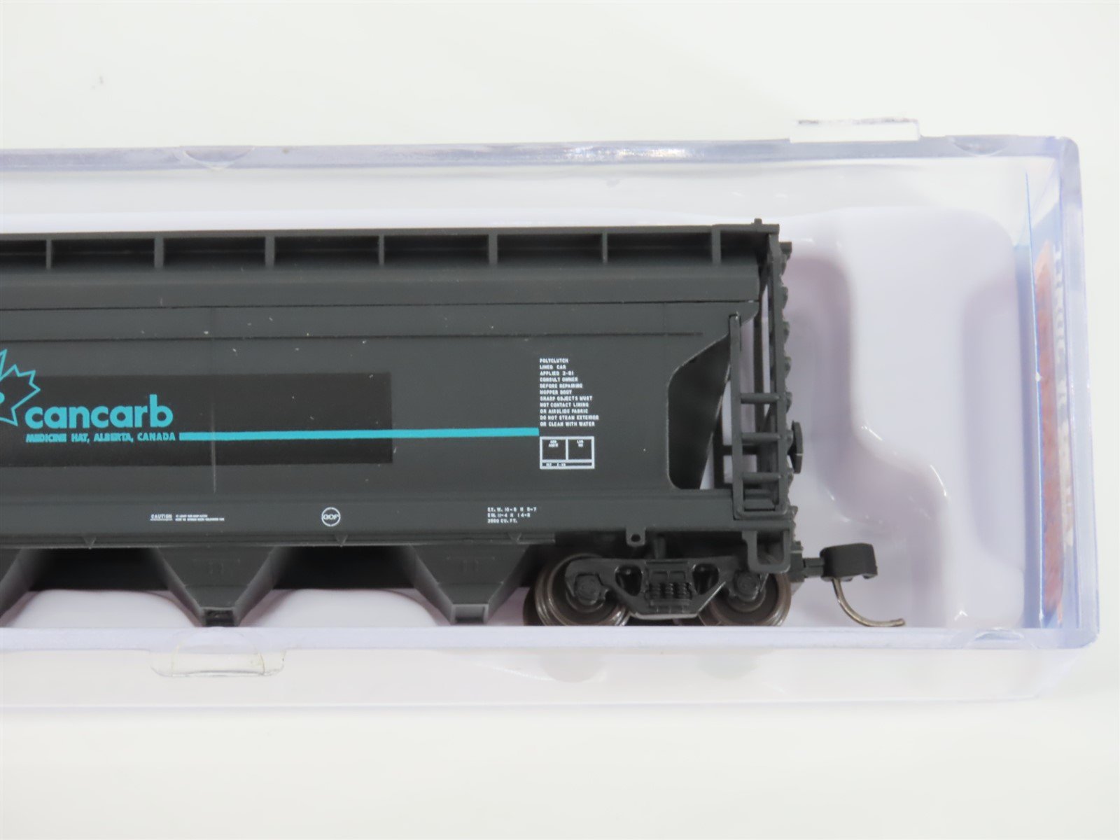 N Scale Atlas Trainman 50006108 ACFX Cancarb 3-Bay Covered Hopper #74072