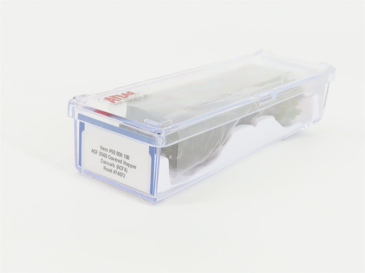 N Scale Atlas Trainman 50006108 ACFX Cancarb 3-Bay Covered Hopper #74072