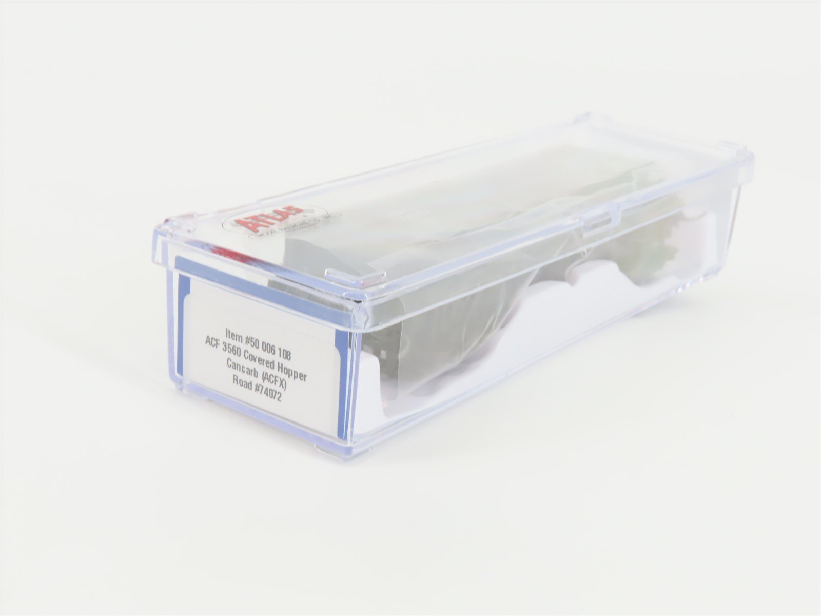 N Scale Atlas Trainman 50006108 ACFX Cancarb 3-Bay Covered Hopper #74072