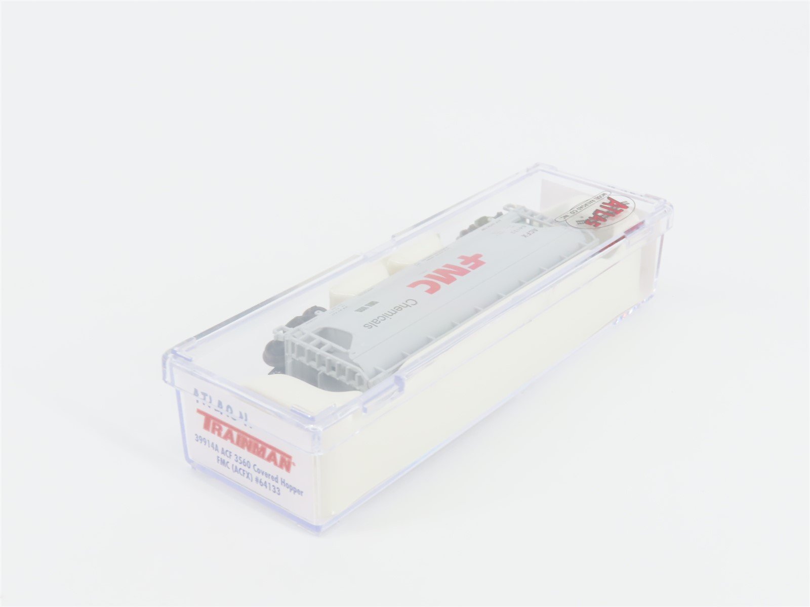 N Scale Atlas Trainman 39914A ACFX FMC Chemicals 3-Bay Covered Hopper #64133