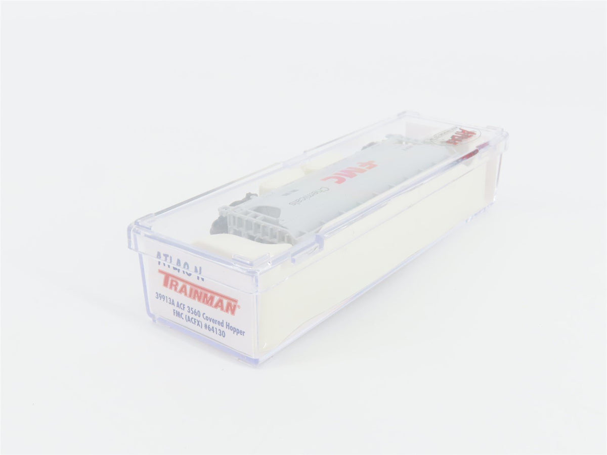 N Scale Atlas Trainman 39913A ACFX FMC Chemicals 3-Bay Covered Hopper #64130