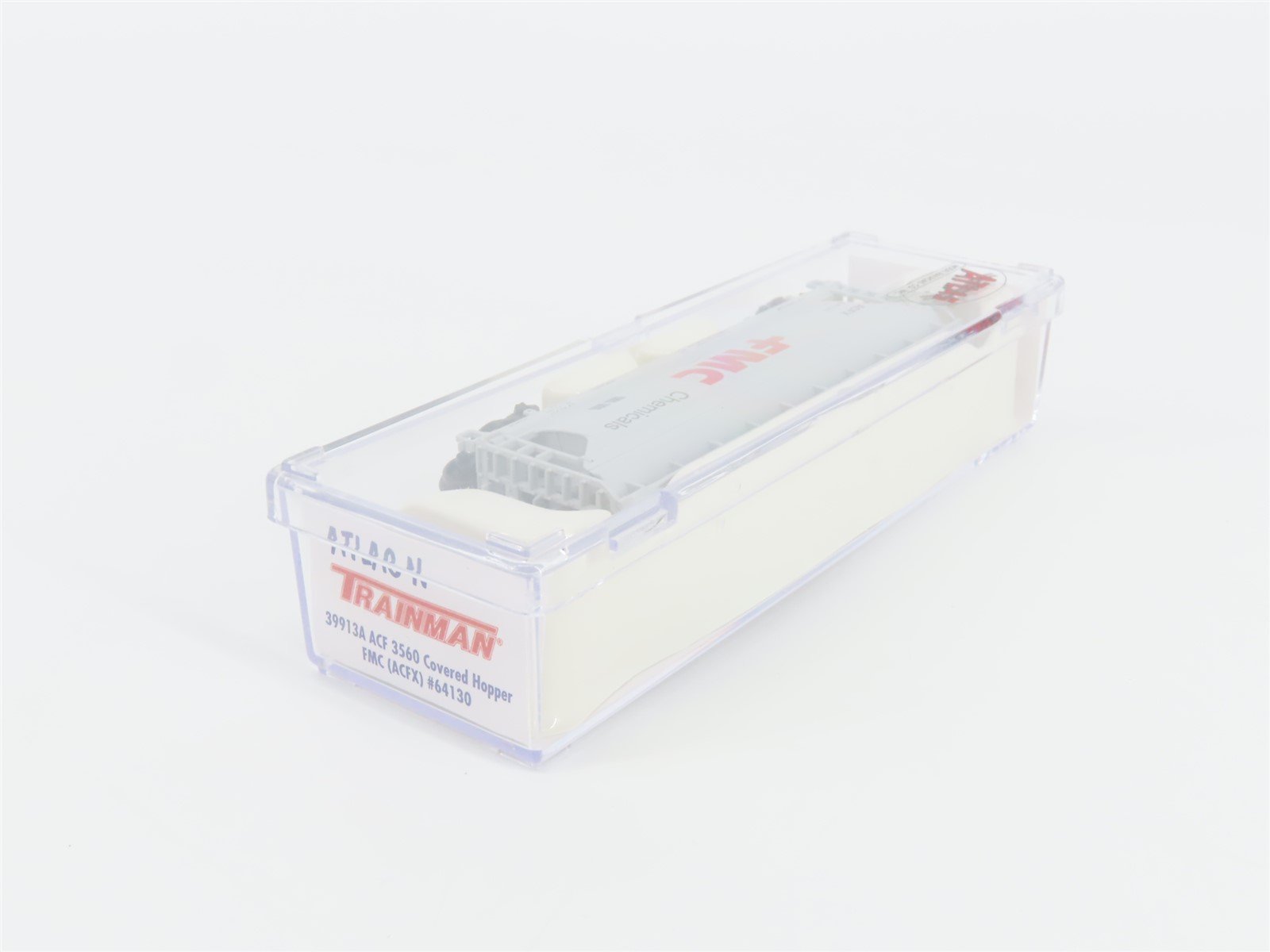 N Scale Atlas Trainman 39913A ACFX FMC Chemicals 3-Bay Covered Hopper #64130
