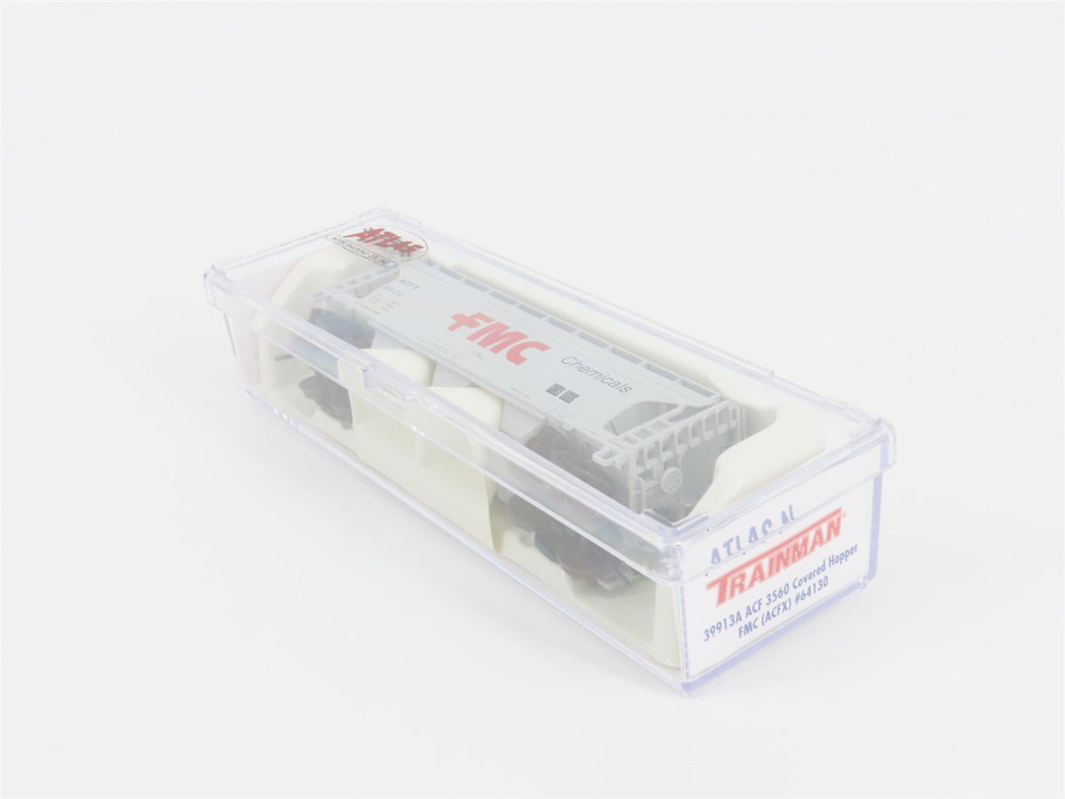 N Scale Atlas Trainman 39913A ACFX FMC Chemicals 3-Bay Covered Hopper #64130