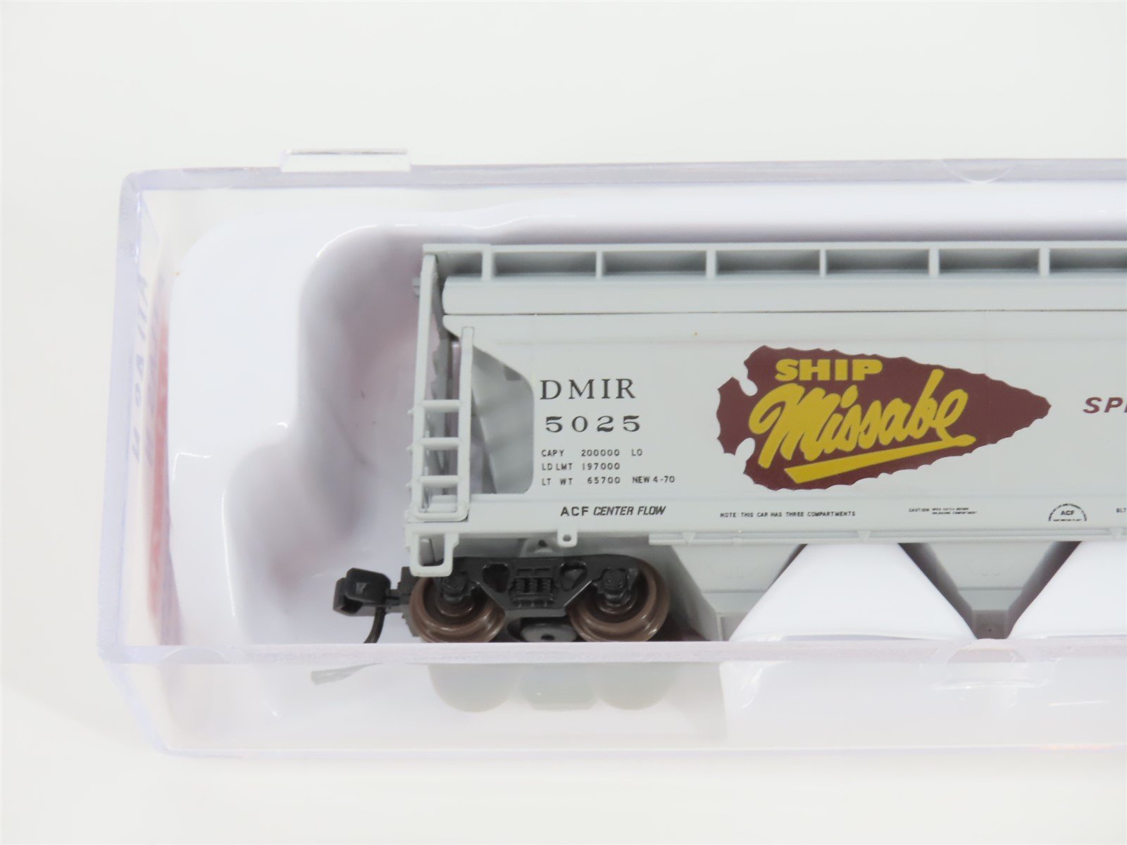N Scale Atlas Trainman 39906A DMIR Ship Missabe 3-Bay Covered Hopper #5025