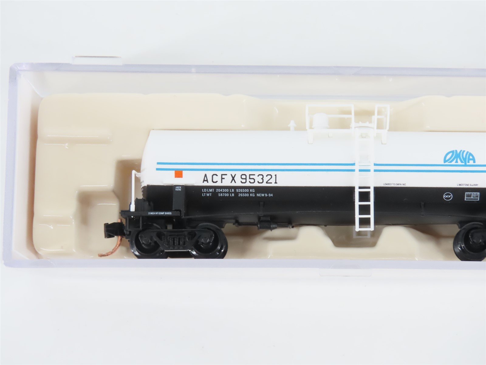 N Scale Atlas 34831 ACFX Omya Kaolin Tank Car #95321