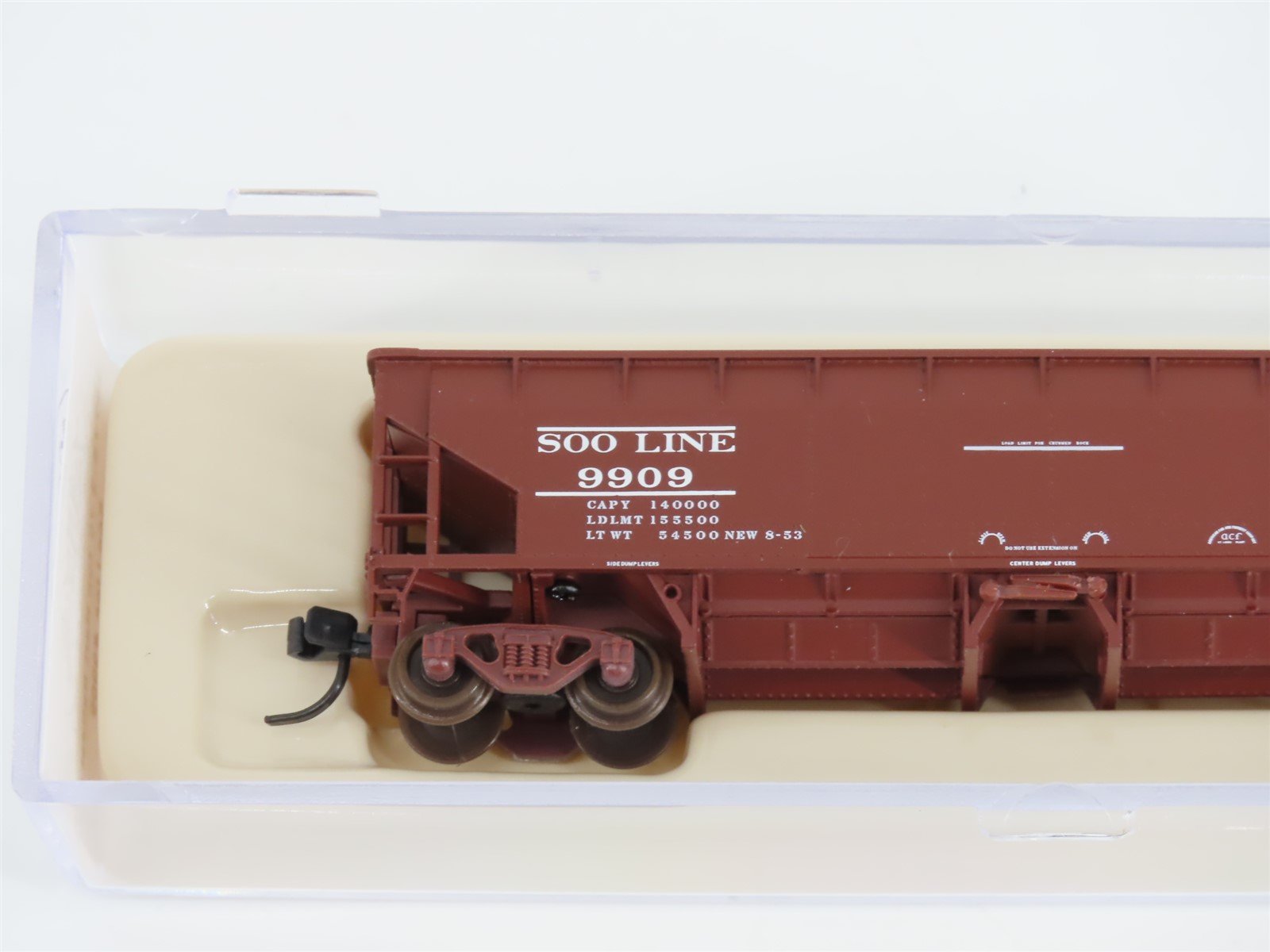 N Scale Atlas 34775-3 SOO Line 2-Bay 70 Ton Hart Ballast Hopper #9909