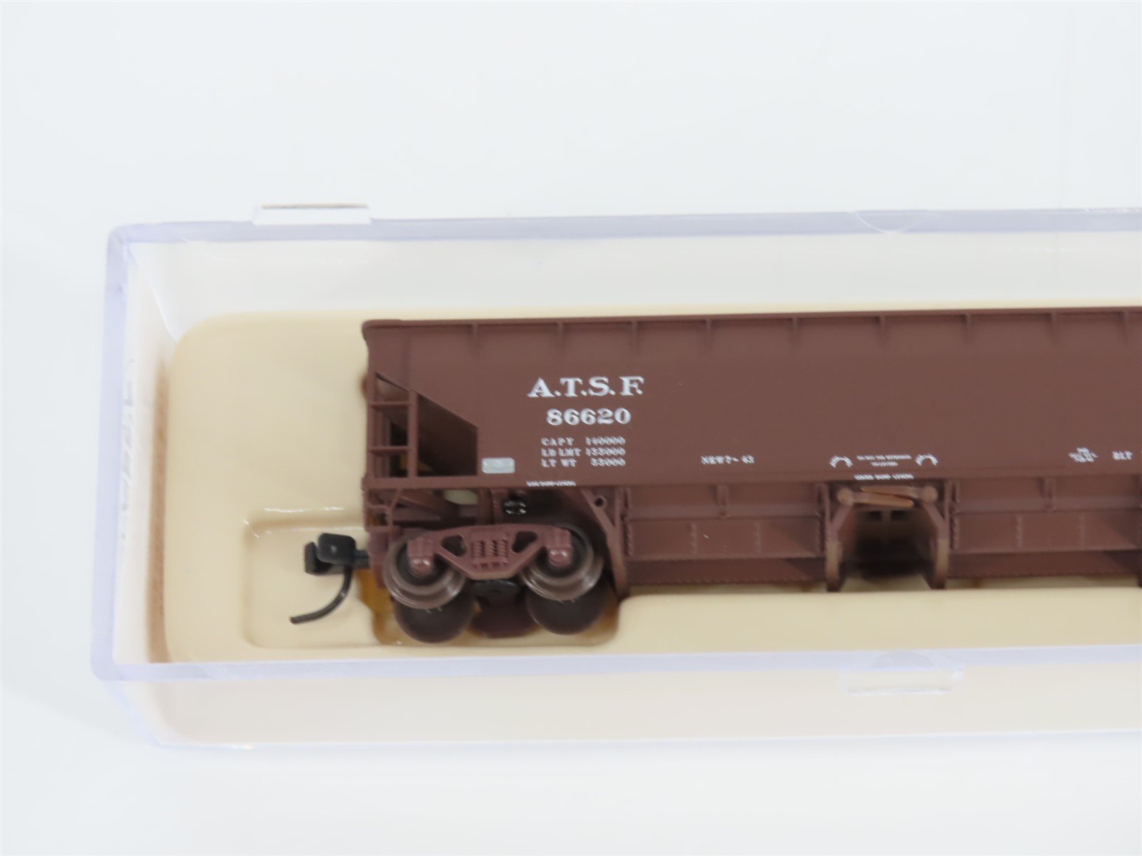 N Scale Atlas 34774-6 ATSF Santa Fe 2-Bay 70 Ton Hart Ballast Hopper #86620