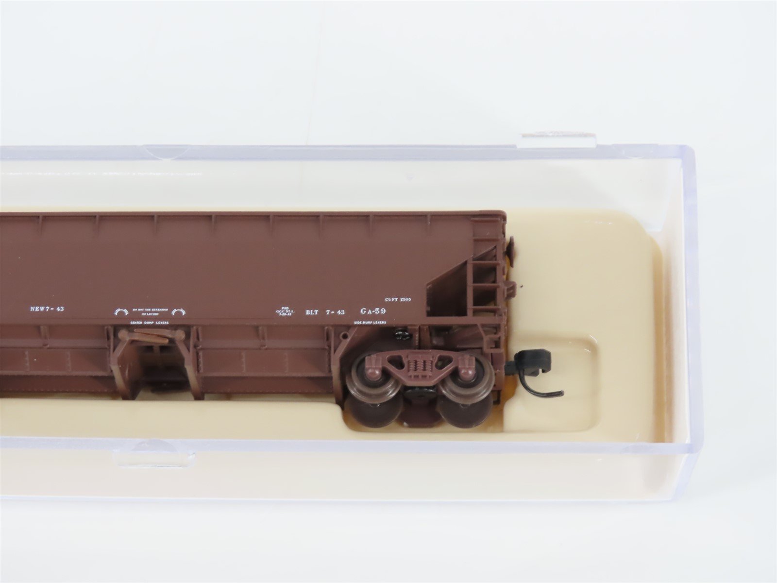 N Scale Atlas 34774-6 ATSF Santa Fe 2-Bay 70 Ton Hart Ballast Hopper #86620
