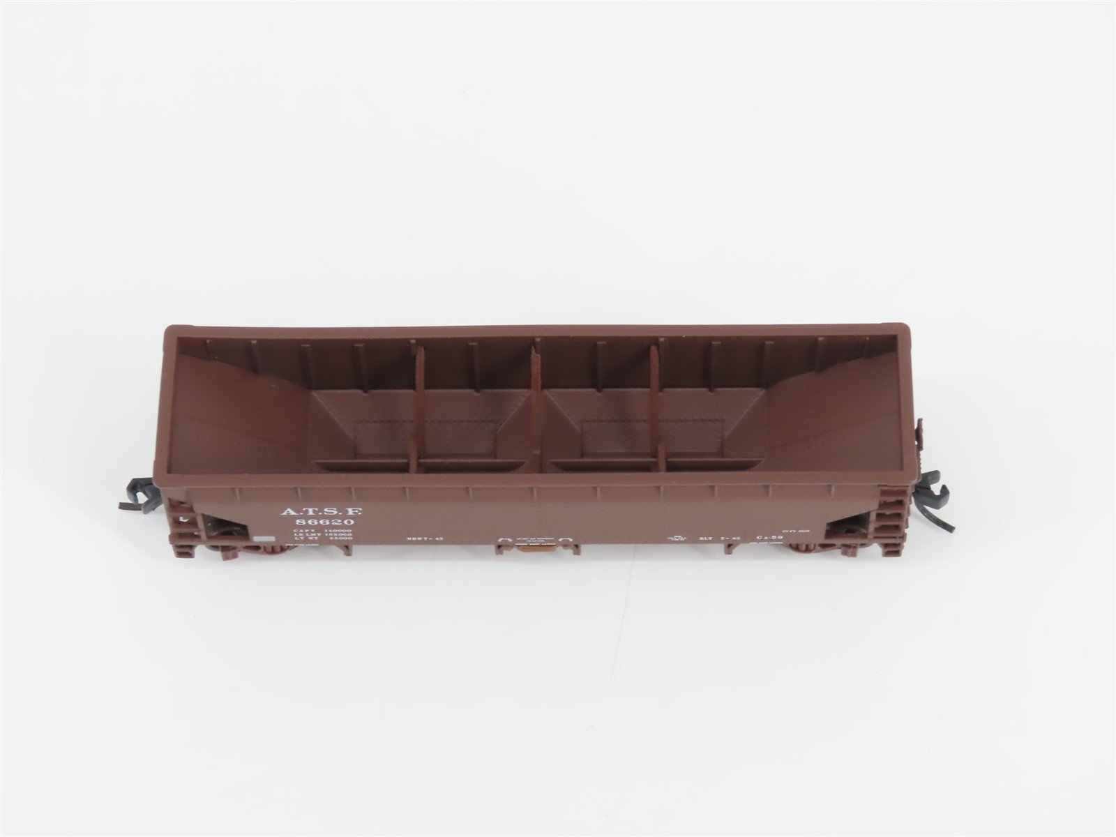 N Scale Atlas 34774-6 ATSF Santa Fe 2-Bay 70 Ton Hart Ballast Hopper #86620