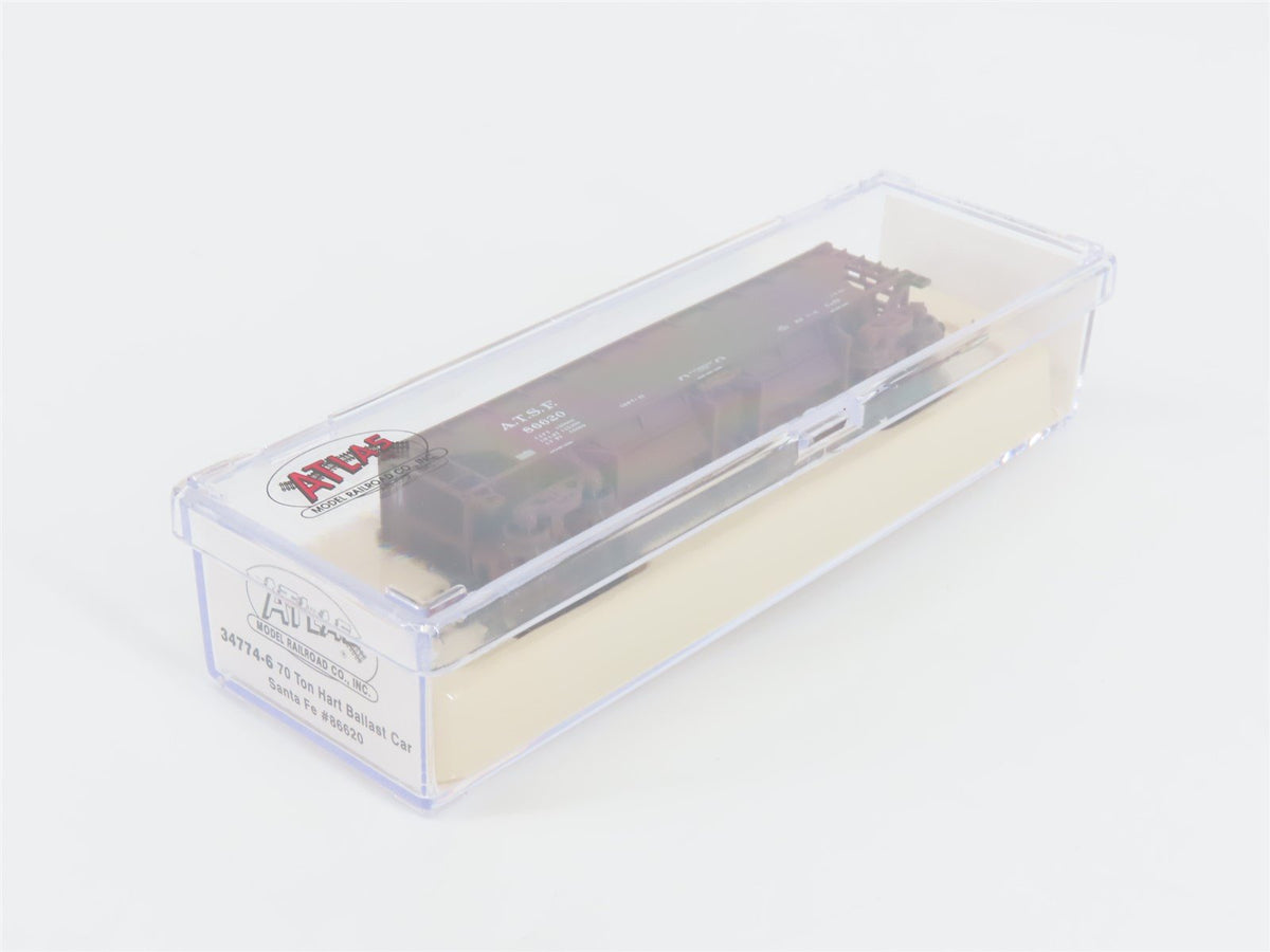 N Scale Atlas 34774-6 ATSF Santa Fe 2-Bay 70 Ton Hart Ballast Hopper #86620