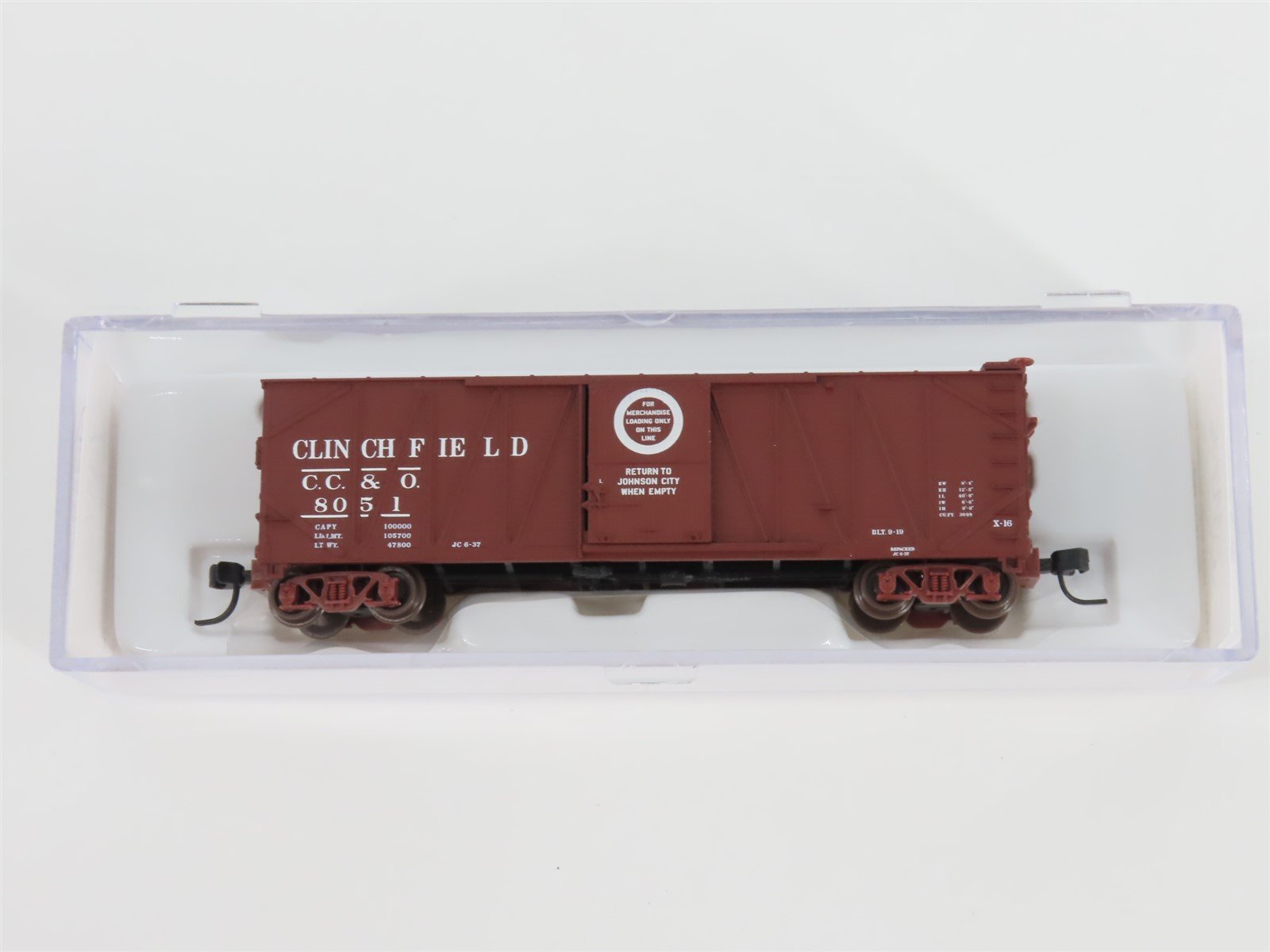 N Scale Atlas 41731 CC&O Clinchfield Single Door Box Car #8051