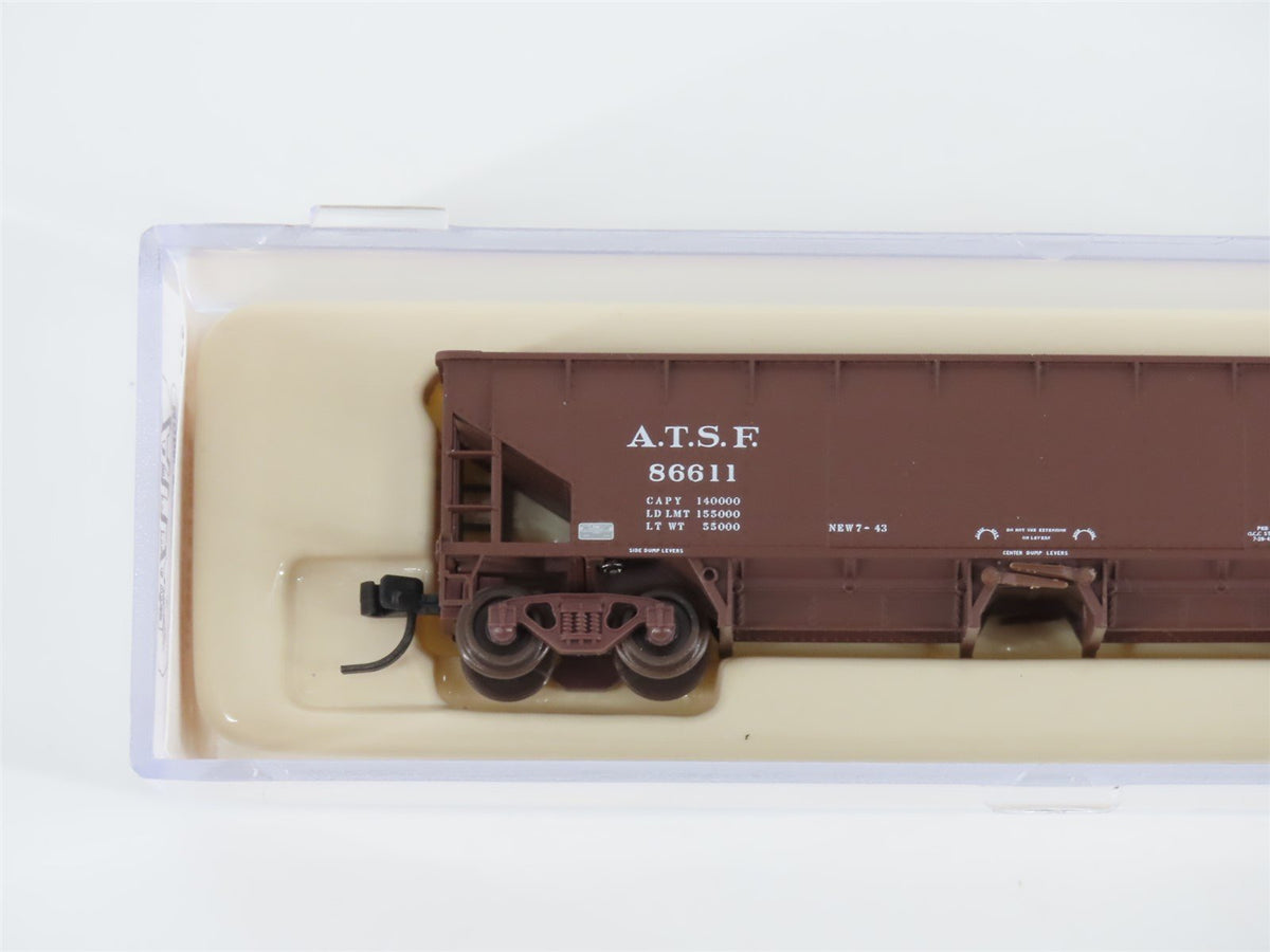 N Scale Atlas 34774-5 ATSF Santa Fe 2-Bay 70 Ton Hart Ballast Hopper #86611