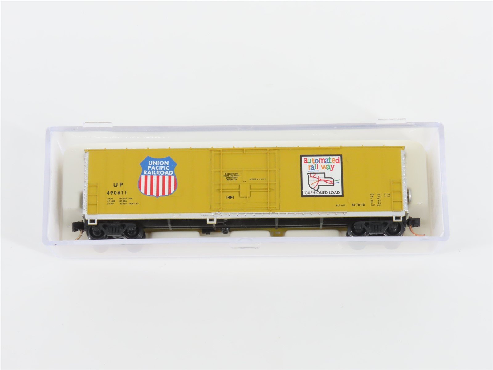 N Scale Atlas 33753 UP Union Pacific Railroad 50' FGE Box Car #490611