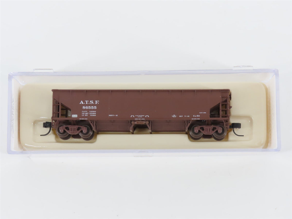 N Scale Atlas 34774-4 ATSF Santa Fe 2-Bay 70 Ton Hart Ballast Hopper #86555