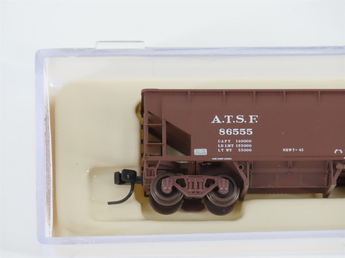 N Scale Atlas 34774-4 ATSF Santa Fe 2-Bay 70 Ton Hart Ballast Hopper #86555