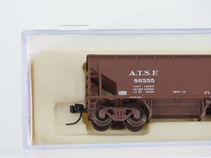 N Scale Atlas 34774-4 ATSF Santa Fe 2-Bay 70 Ton Hart Ballast Hopper #86555