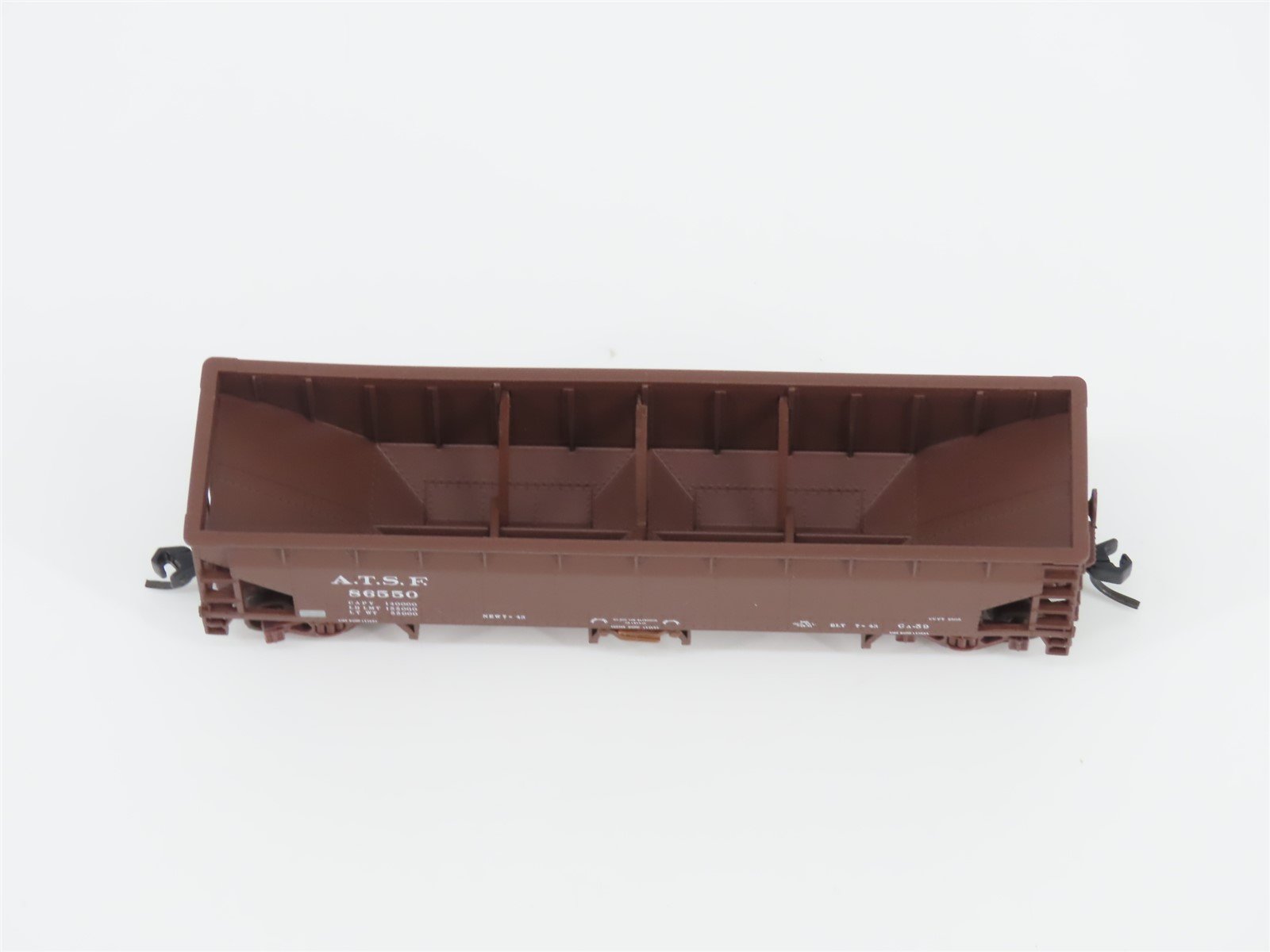 N Scale Atlas 34774-3 ATSF Santa Fe 2-Bay 70 Ton Hart Ballast Hopper #86550