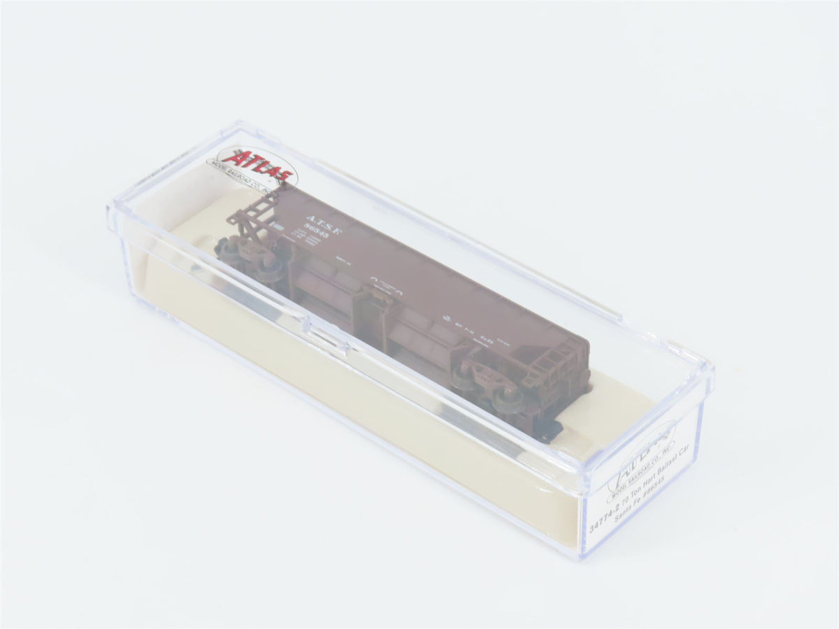 N Scale Atlas 34774-2 ATSF Santa Fe 2-Bay 70 Ton Hart Ballast Hopper #86545
