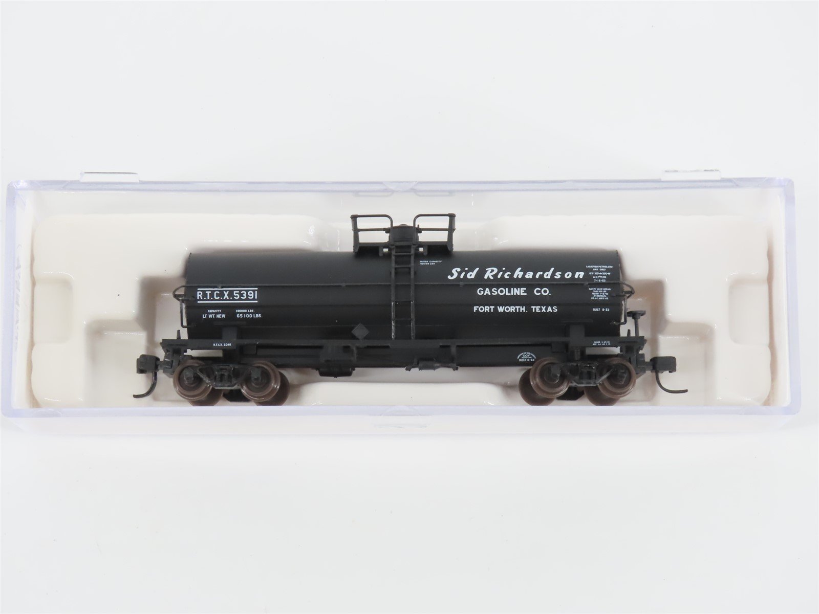 N Scale Atlas 43641 RTCX Sid Richardson Gasoline 11,000 Gallon Tank Car #5391