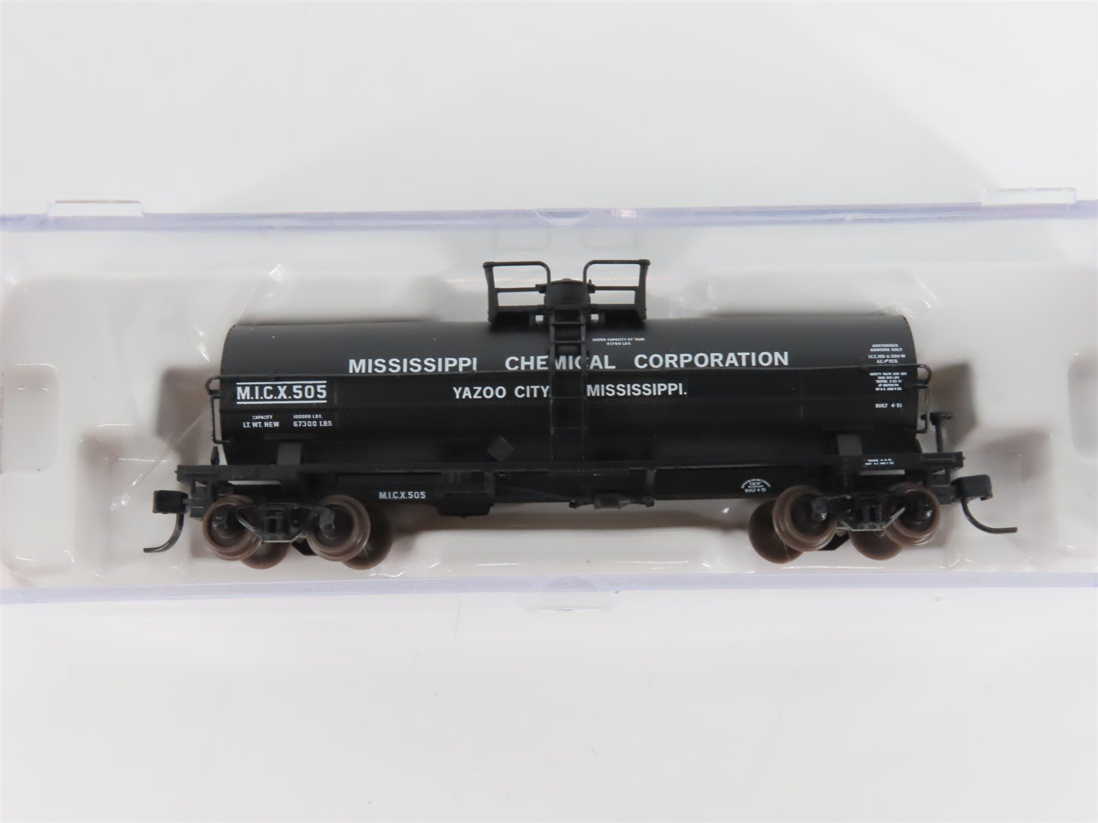 N Scale Atlas 43732 MICX Mississippi Chemical 11,000 Gallon Tank Car #505