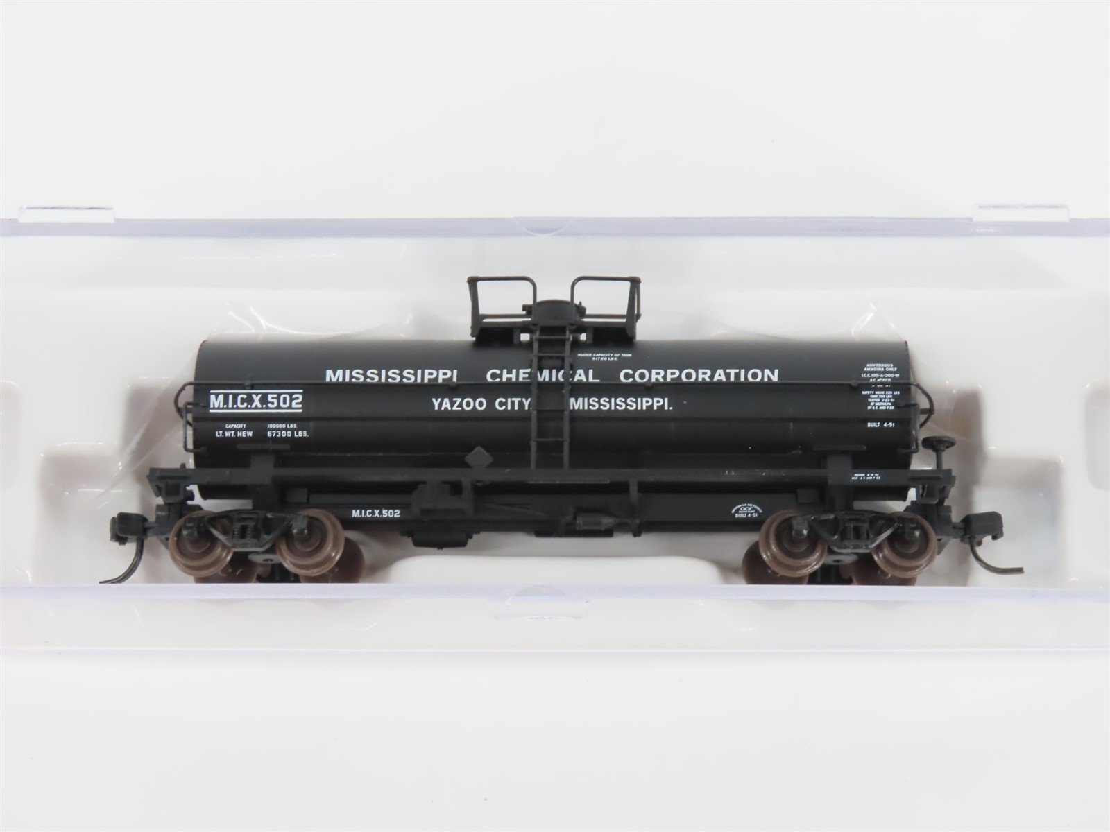 N Scale Atlas 43731 MICX Mississippi Chemical 11,000 Gallon Tank Car #502