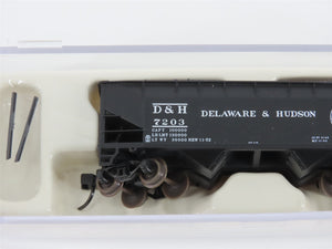 N Scale Atlas 40818 D&H Delaware & Hudson 2-Bay Open Hopper #7203 w/ Load