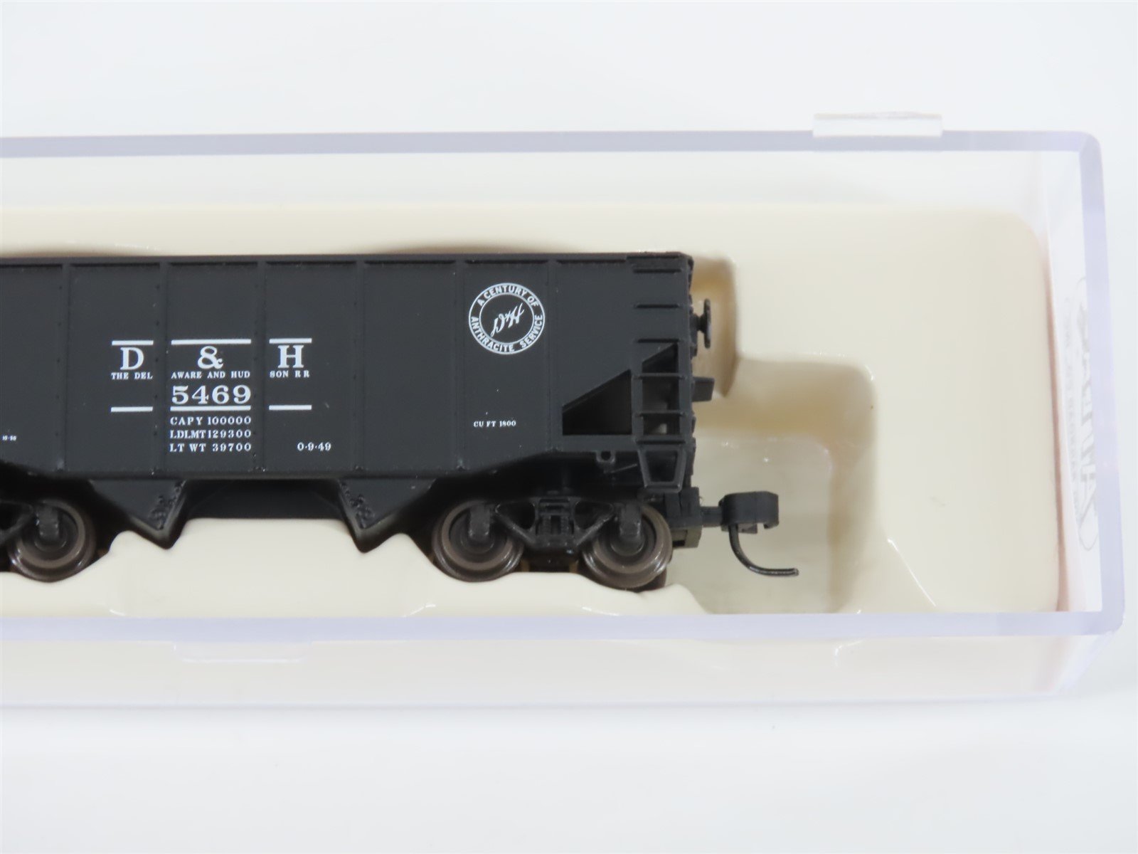 N Scale Atlas 41308 D&H Delaware & Hudson 2-Bay Open Hopper #5469 w/ Load
