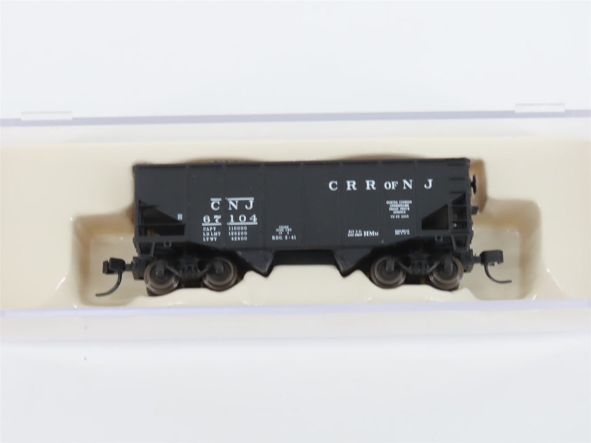 N Scale Atlas 41306 CNJ Jersey Central 2-Bay Open Hopper #67104 w/ Load