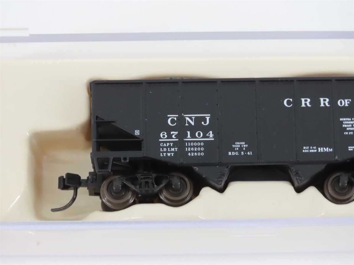 N Scale Atlas 41306 CNJ Jersey Central 2-Bay Open Hopper #67104 w/ Load