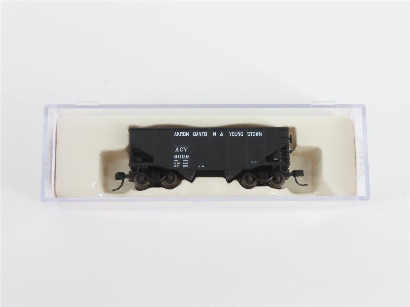 N Scale Atlas 41297 ACY Akron Canton & Youngstown 2-Bay Hopper #6009 w/ Load