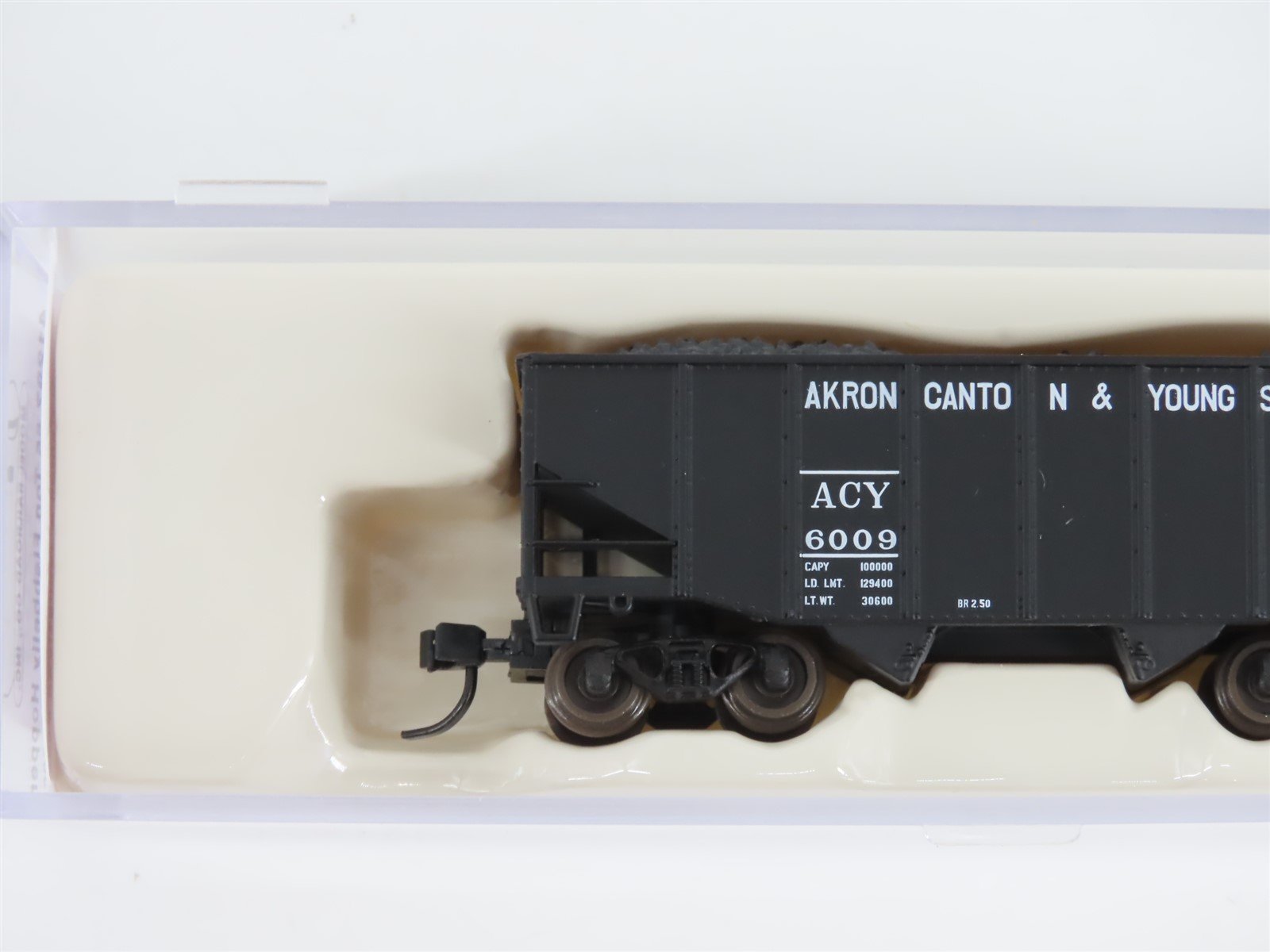 N Scale Atlas 41297 ACY Akron Canton & Youngstown 2-Bay Hopper #6009 w/ Load