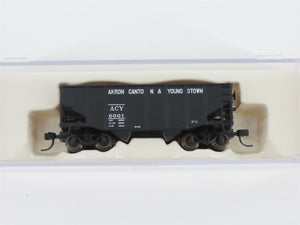 N Scale Atlas 41295 ACY Akron Canton & Youngstown 2-Bay Hopper #6001 w/ Load