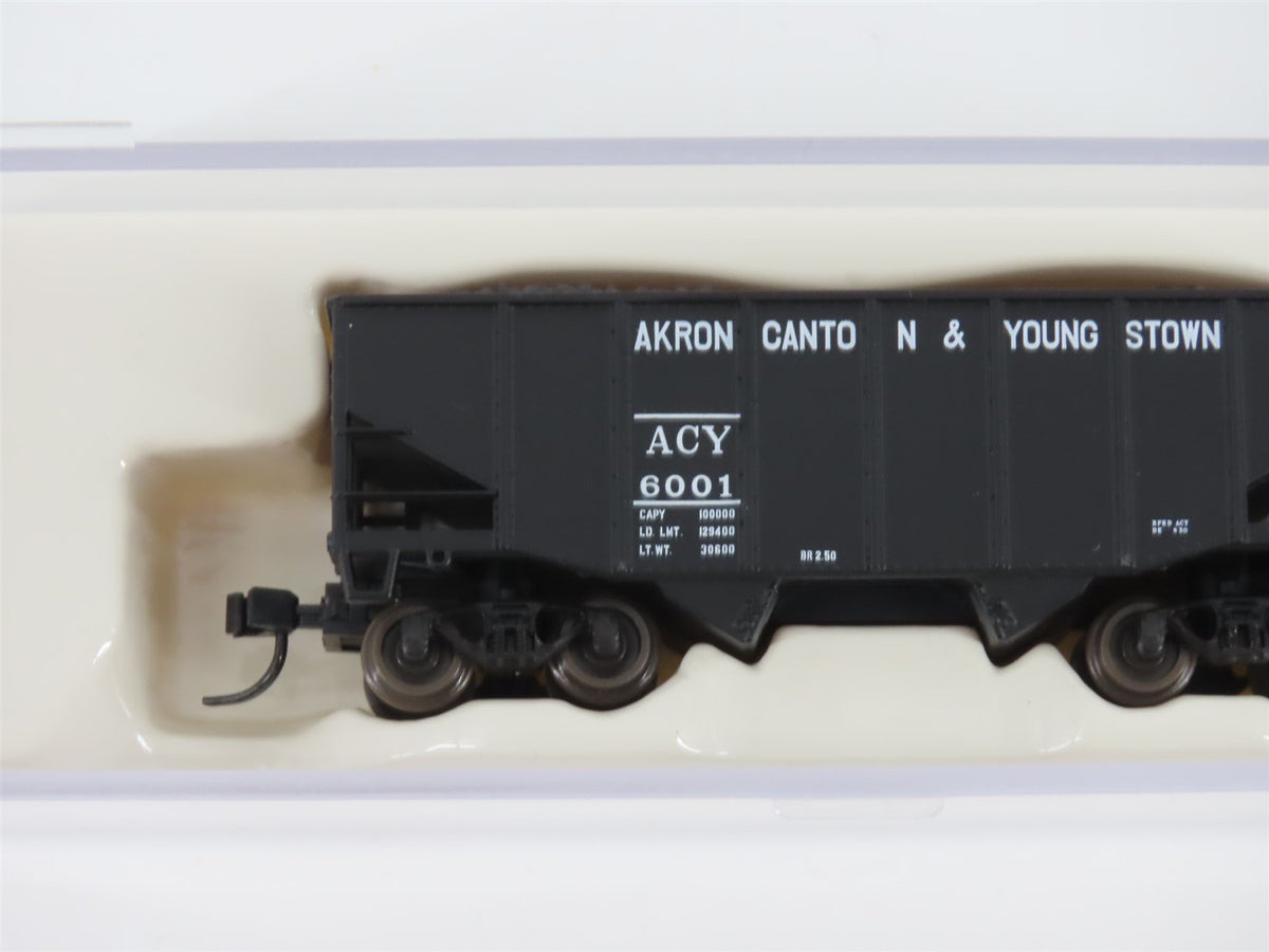 N Scale Atlas 41295 ACY Akron Canton &amp; Youngstown 2-Bay Hopper #6001 w/ Load