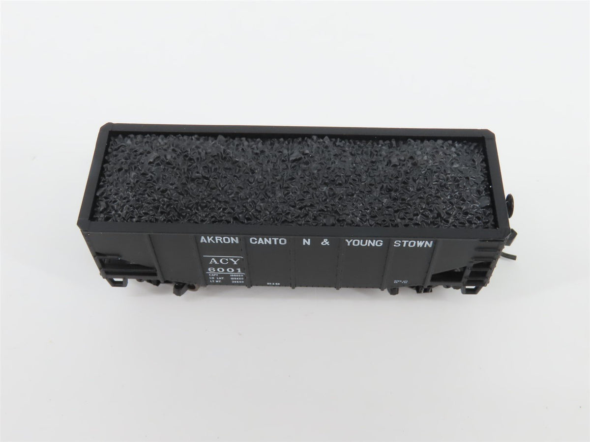 N Scale Atlas 41295 ACY Akron Canton &amp; Youngstown 2-Bay Hopper #6001 w/ Load