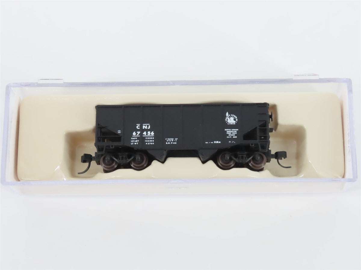 N Scale Atlas 41278 CNJ Jersey Central 2-Bay Open Hopper #67456 w/ Load