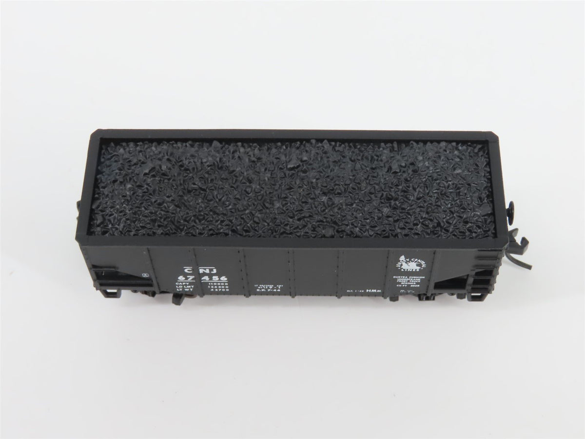 N Scale Atlas 41278 CNJ Jersey Central 2-Bay Open Hopper #67456 w/ Load