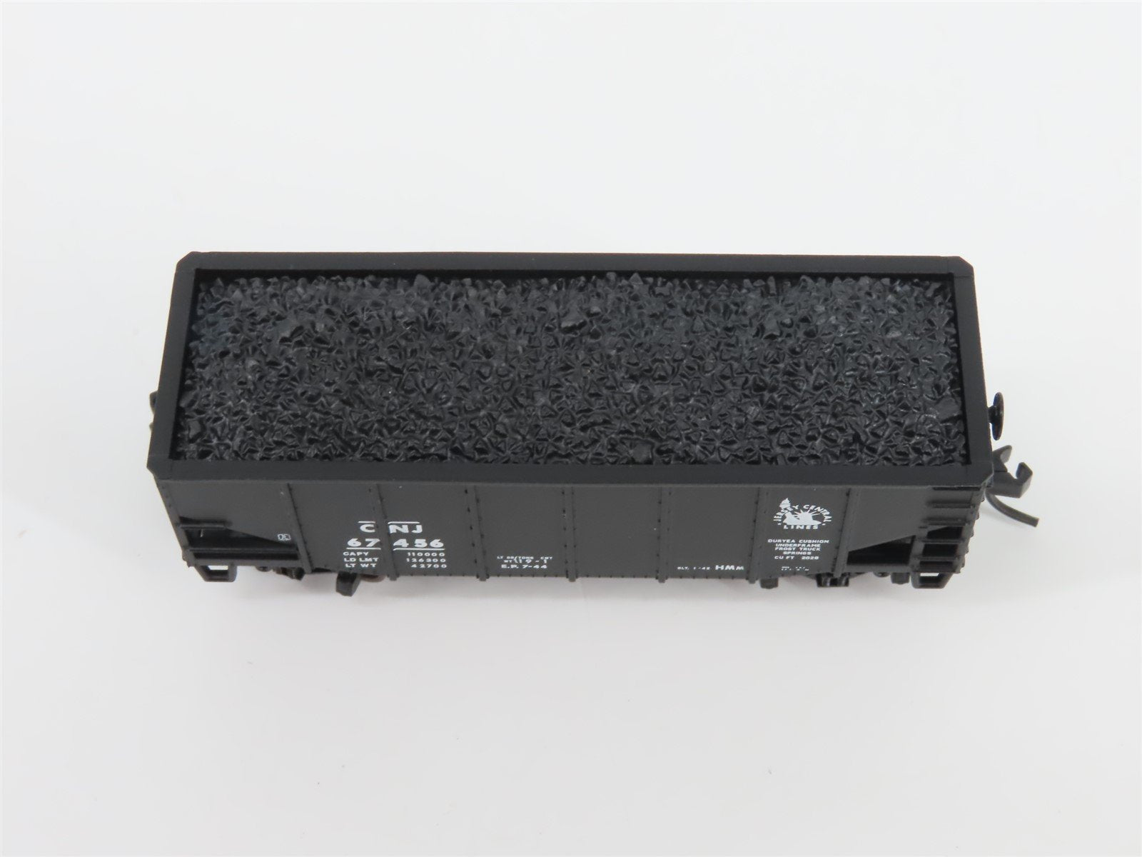 N Scale Atlas 41278 CNJ Jersey Central 2-Bay Open Hopper #67456 w/ Load