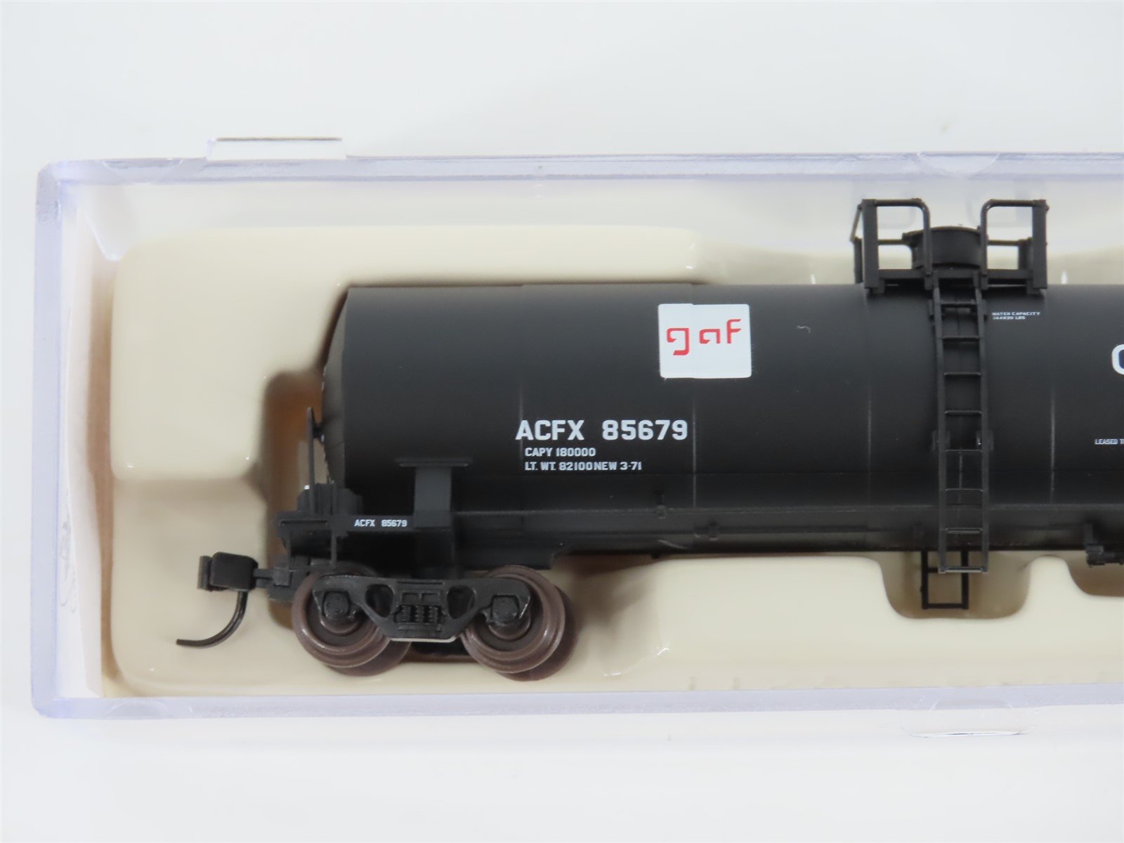 N Scale Atlas 40671 ACFX GAF Corporation 17,360 Gallon Tank Car #85679
