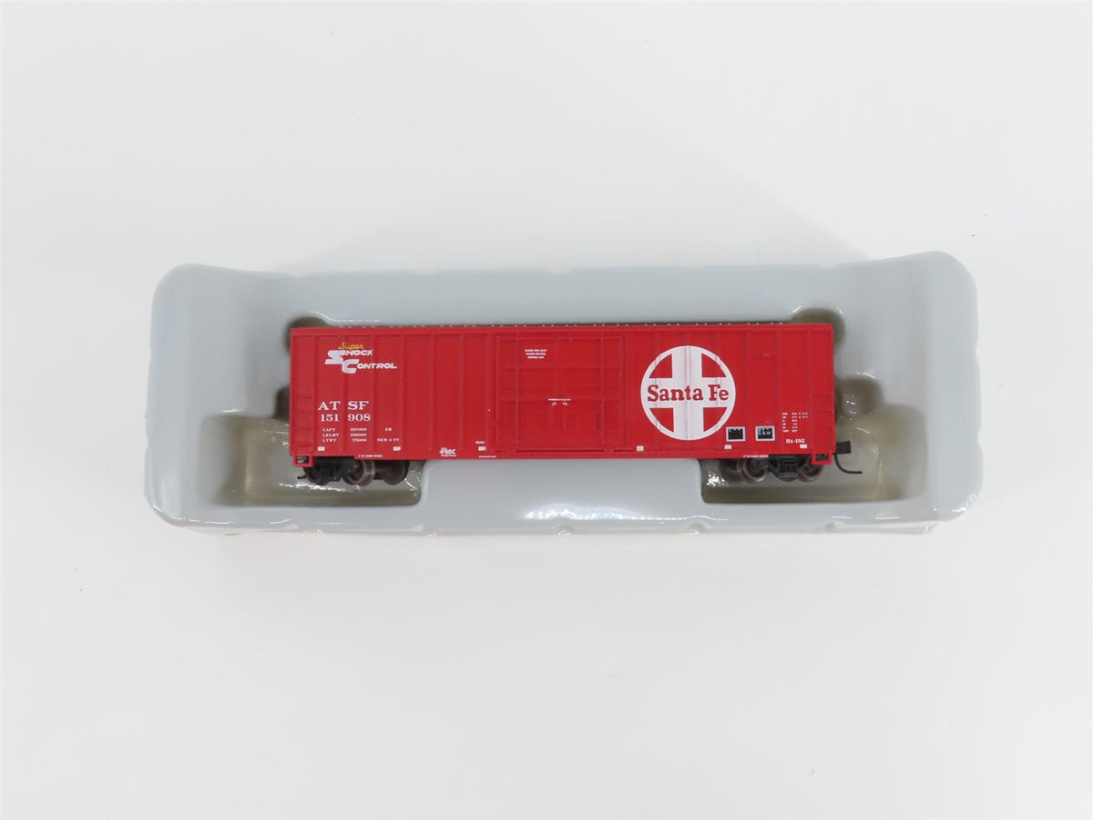 N Scale Athearn 11409 ATSF Santa Fe Railroad 50&#39; Plug Door Box Car #151908