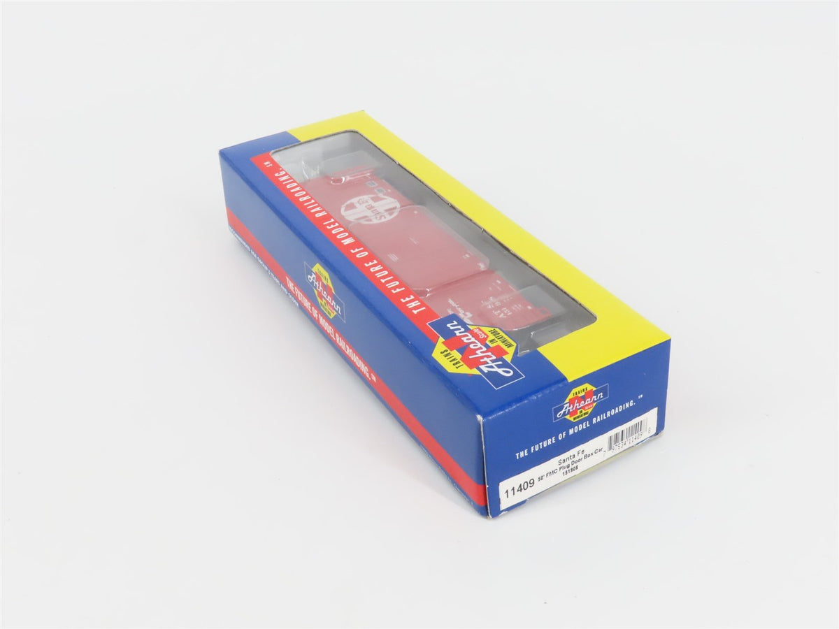 N Scale Athearn 11409 ATSF Santa Fe Railroad 50&#39; Plug Door Box Car #151908