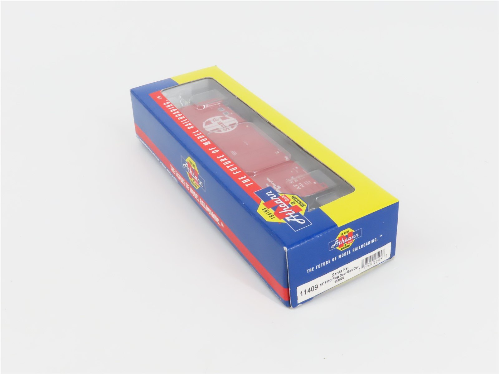 N Scale Athearn 11409 ATSF Santa Fe Railroad 50' Plug Door Box Car #151908