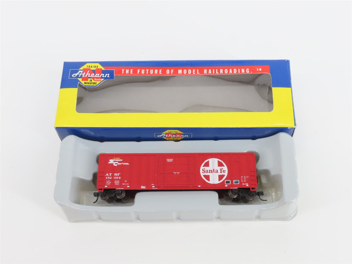 N Scale Athearn 11410 ATSF Santa Fe Railroad 50&#39; Plug Door Box Car #152054