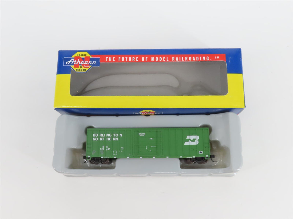 N Scale Athearn 11401 BN Burlington Northern 50&#39; Plug Door Box Car #322455
