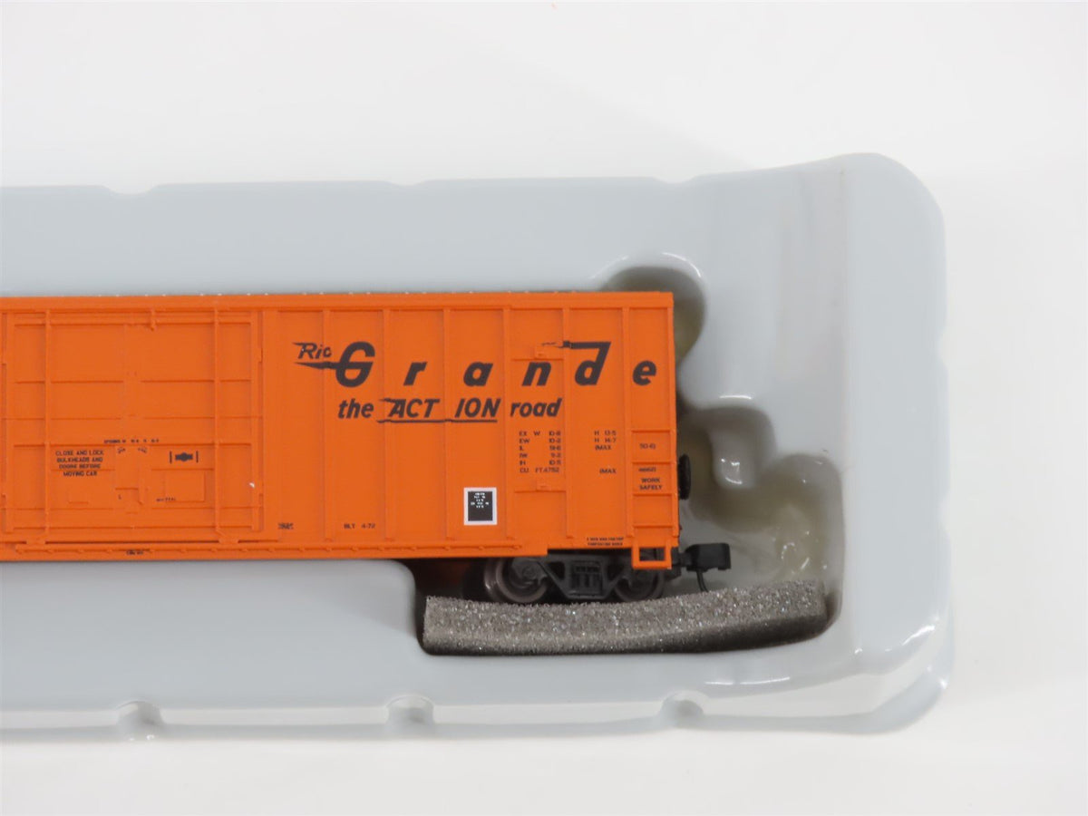 N Scale Athearn 11405 D&amp;RGW Rio Grande 50&#39; FMC Plug Door Box Car #61549
