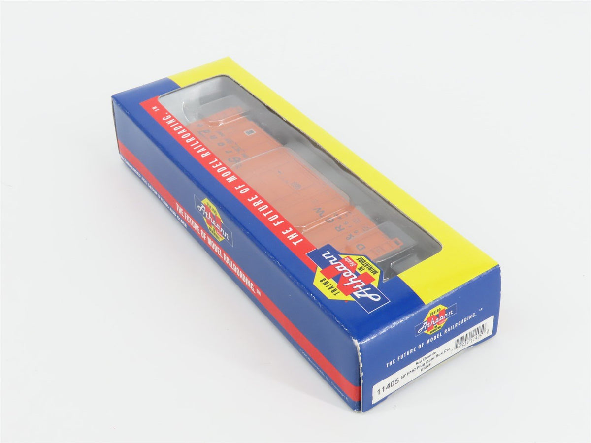 N Scale Athearn 11405 D&amp;RGW Rio Grande 50&#39; FMC Plug Door Box Car #61549