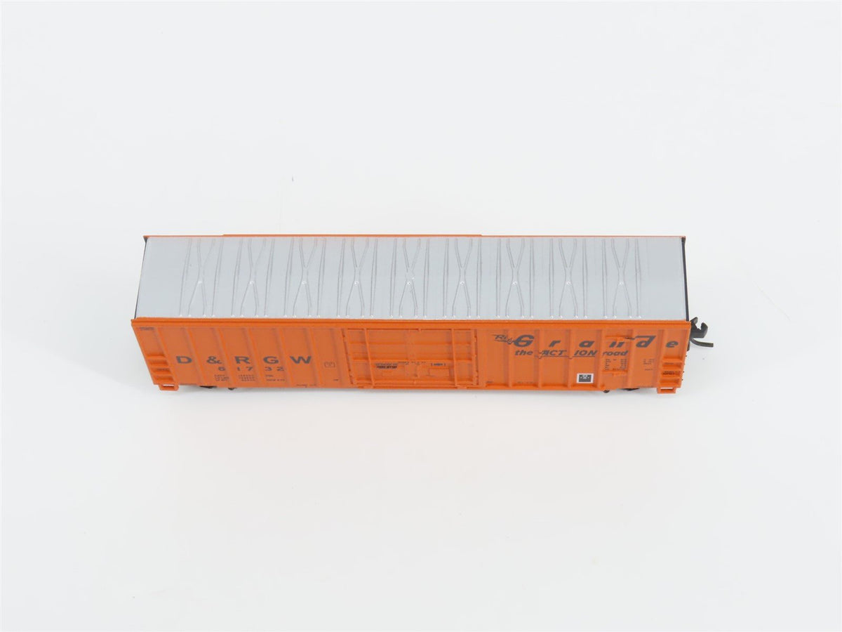 N Scale Athearn 11406 D&amp;RGW Rio Grande 50&#39; FMC Plug Door Box Car #61732
