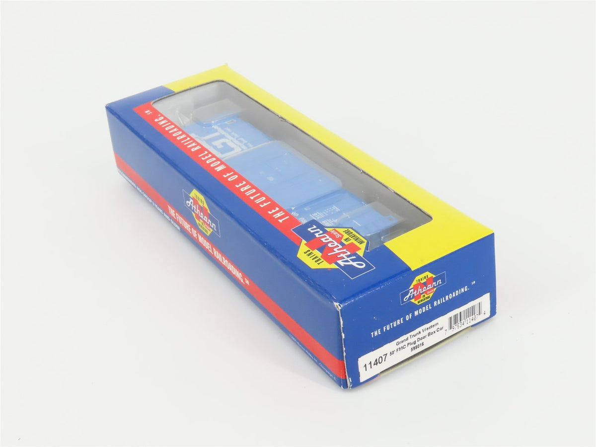 N Scale Athearn 11407 GTW Grand Trunk Western 40&#39; FMC Plug Door Box Car #598016