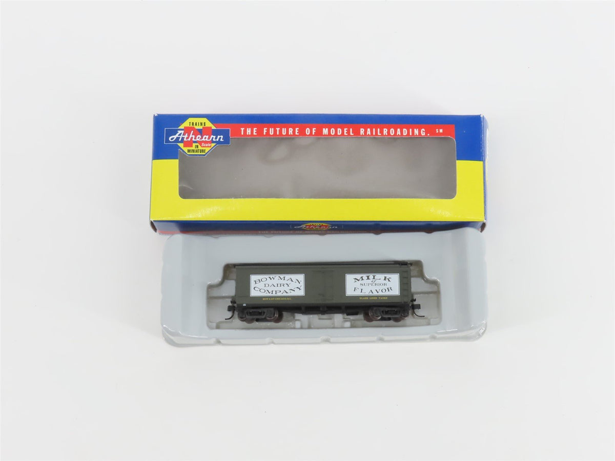 N Scale Athearn 11605 BOWX Bowman Dairy 40&#39; Wood Milk Car #1117