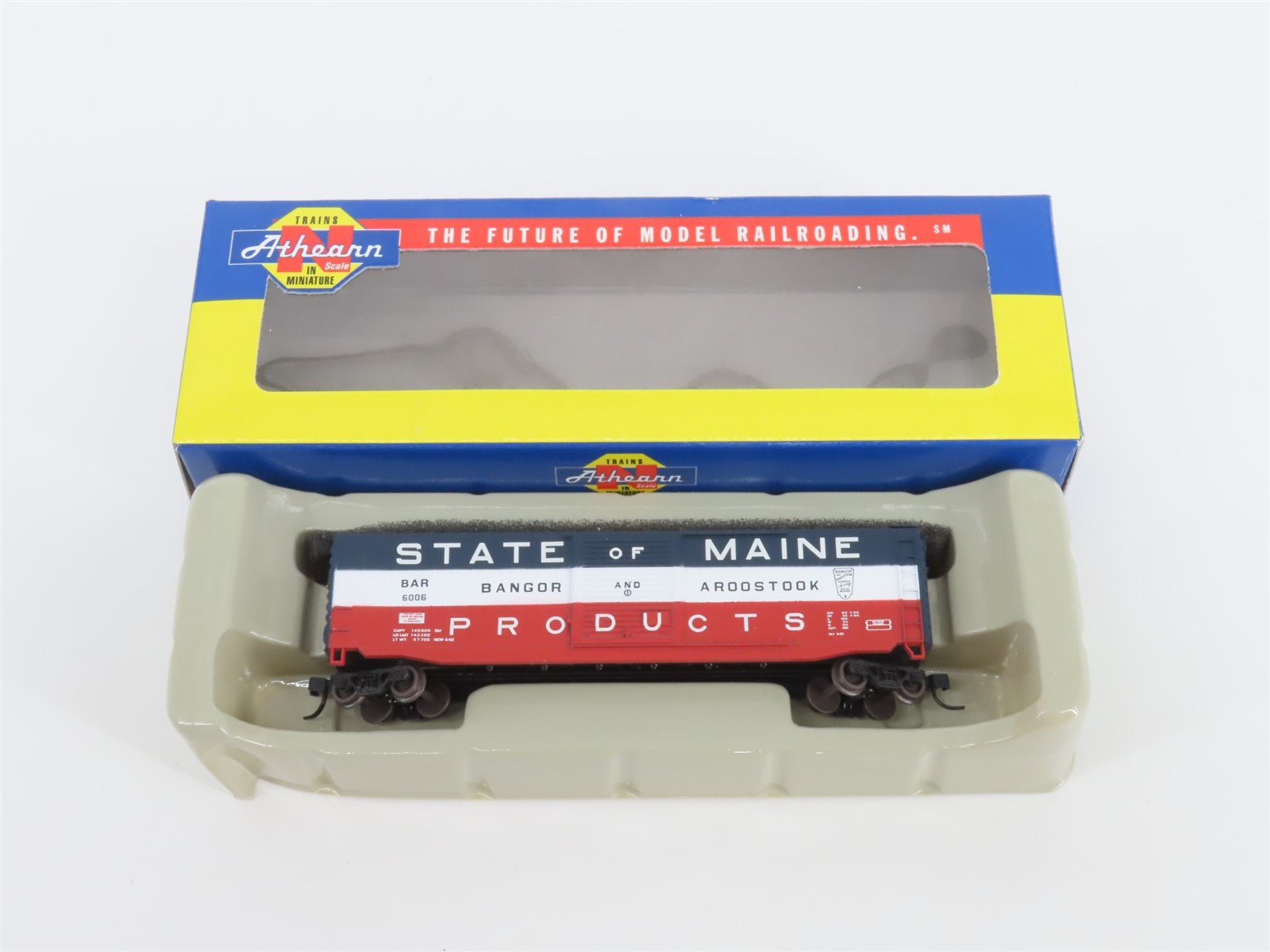 N Scale Athearn 14123 BAR Bangor & Aroostook State of Maine 50' Box Car #6006